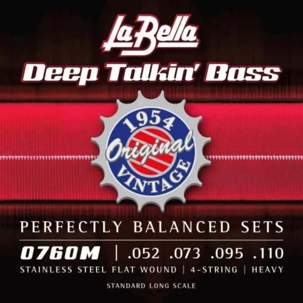 La Bella 0760M Deep Talkin&#039; Bass 1954 Original Style Flatwound Bass Guitar Strings - .052-.110 Standard
